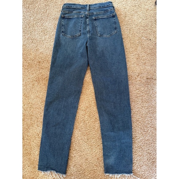 Universal Thread Mid Rise Slim Jeans Frayed Hem Denim Blue Women's Size 8L - Picture 2 of 4